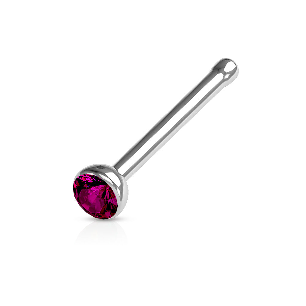 10pcs SAME-COLOR Press-Fit Gem Nose Rings Studs Bones Surgical Steel Wholesale