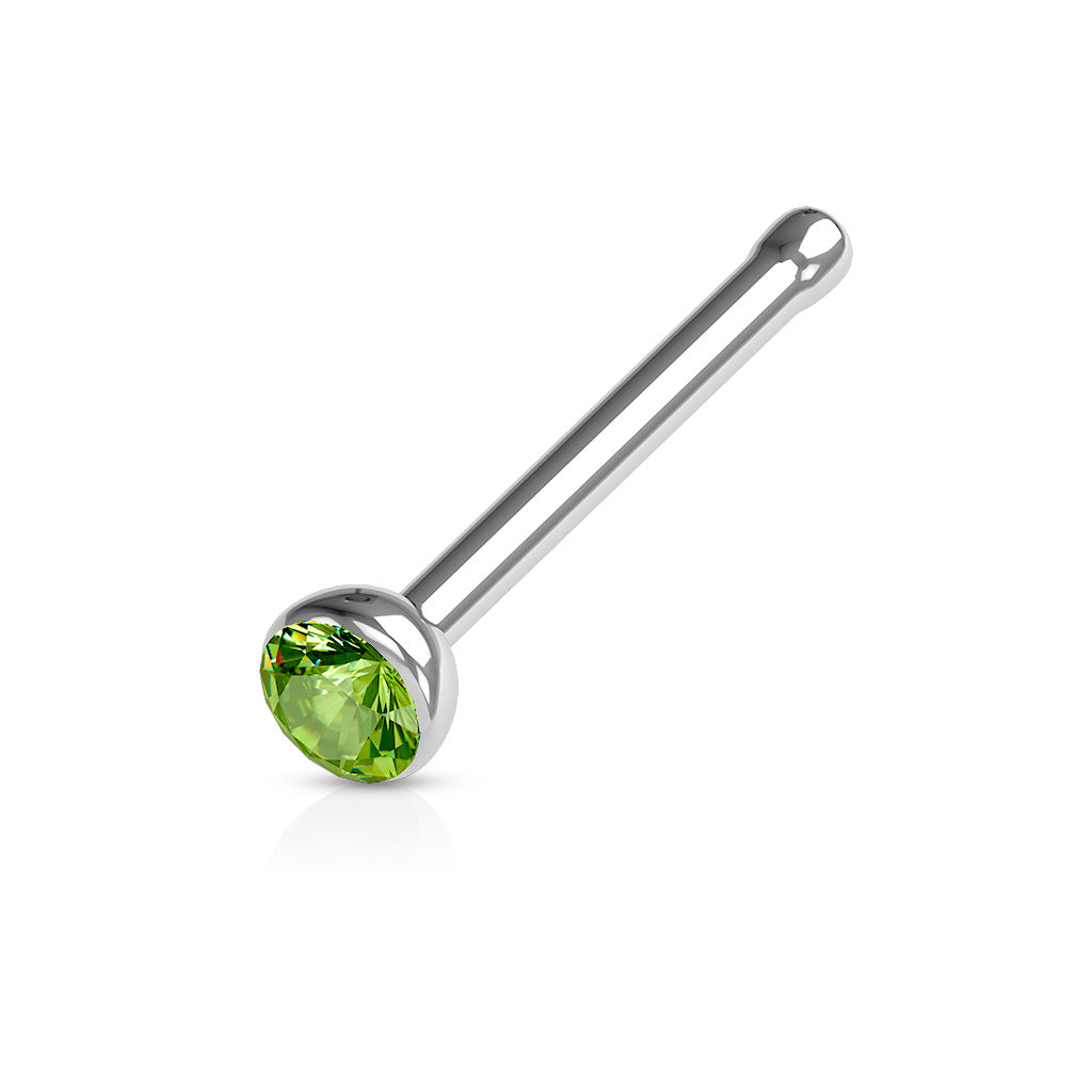 10pcs SAME-COLOR Press-Fit Gem Nose Rings Studs Bones Surgical Steel Wholesale