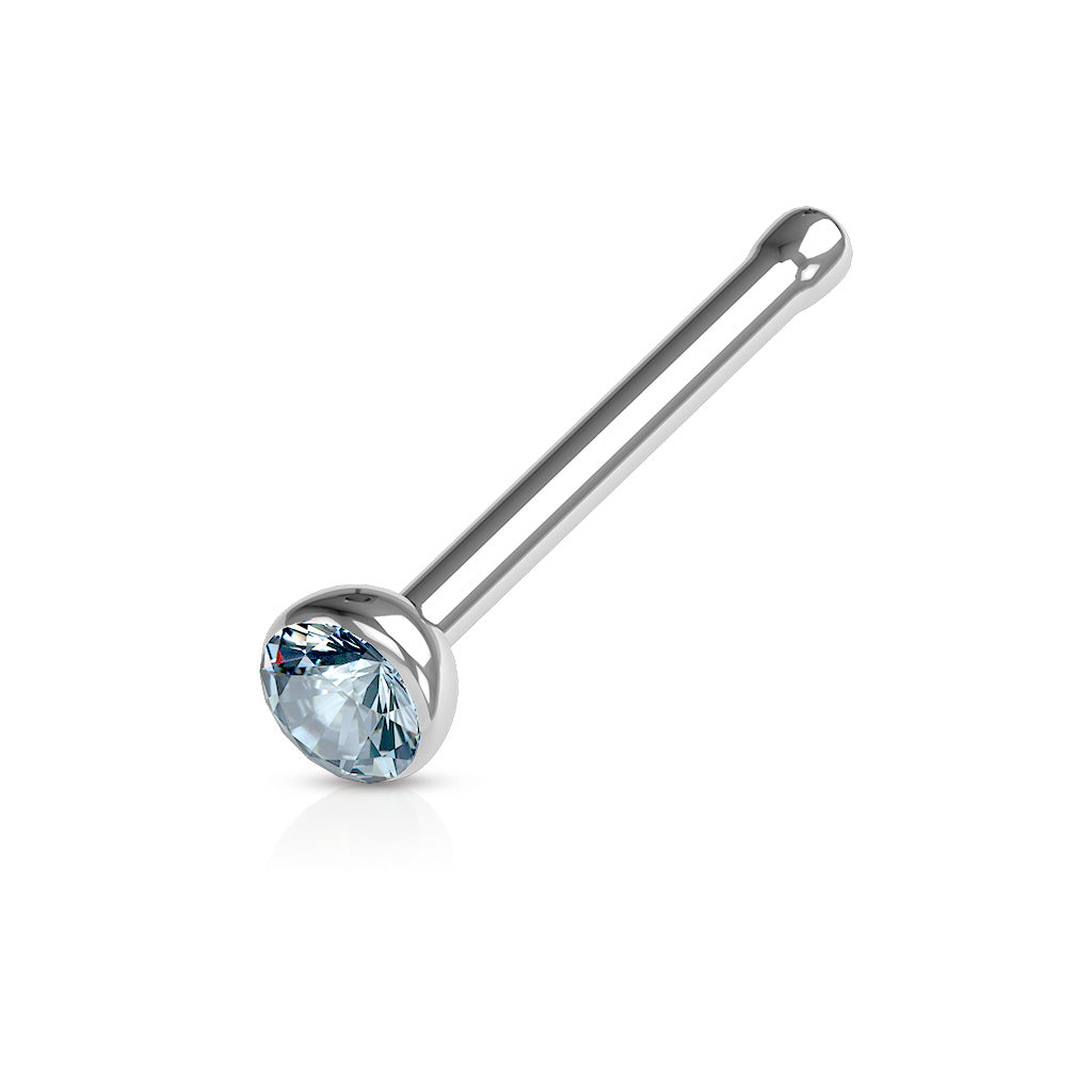 10pcs SAME-COLOR Press-Fit Gem Nose Rings Studs Bones Surgical Steel Wholesale