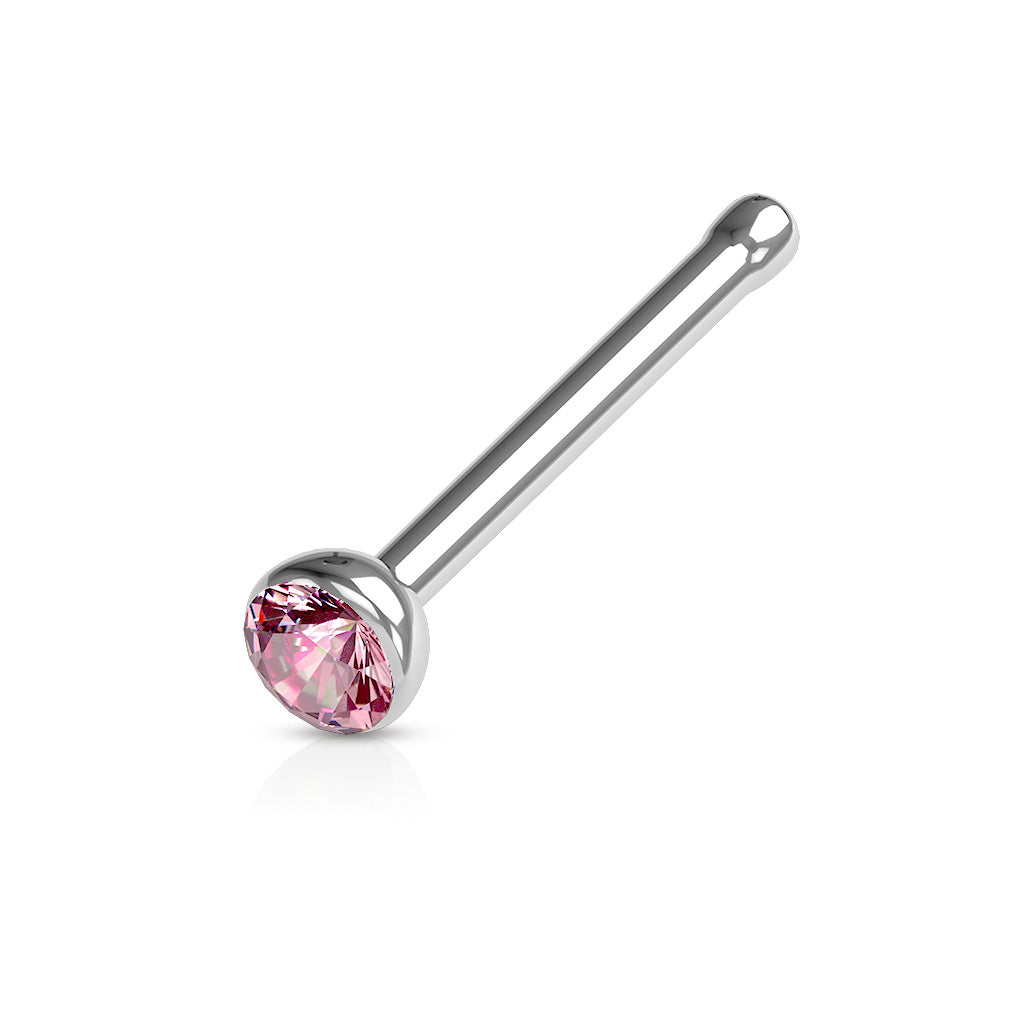 10pcs SAME-COLOR Press-Fit Gem Nose Rings Studs Bones Surgical Steel Wholesale