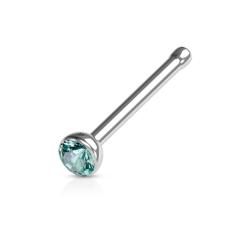 10pcs SAME-COLOR Press-Fit Gem Nose Rings Studs Bones Surgical Steel Wholesale