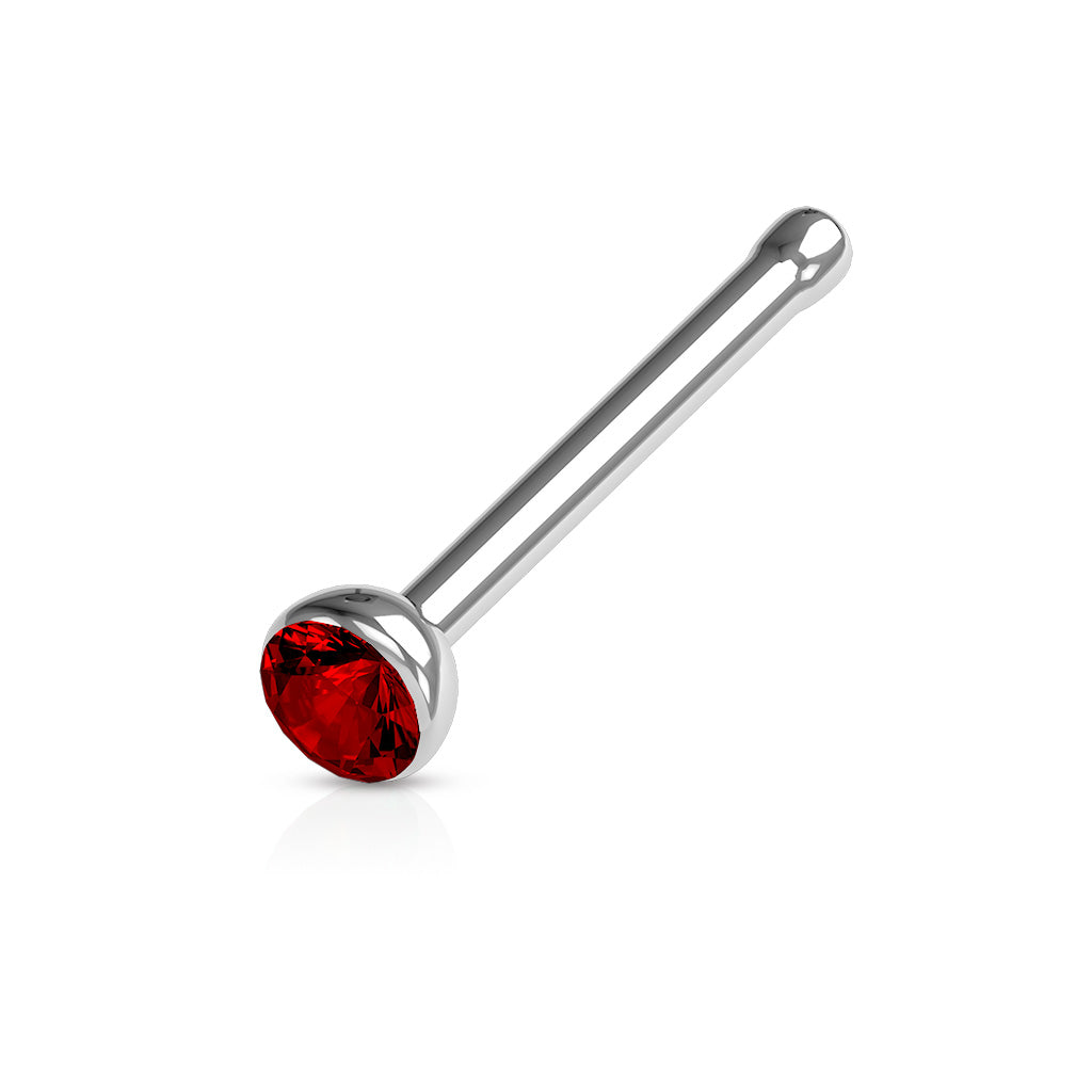 10pcs SAME-COLOR Press-Fit Gem Nose Rings Studs Bones Surgical Steel Wholesale
