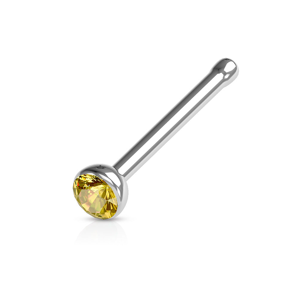 10pcs SAME-COLOR Press-Fit Gem Nose Rings Studs Bones Surgical Steel Wholesale