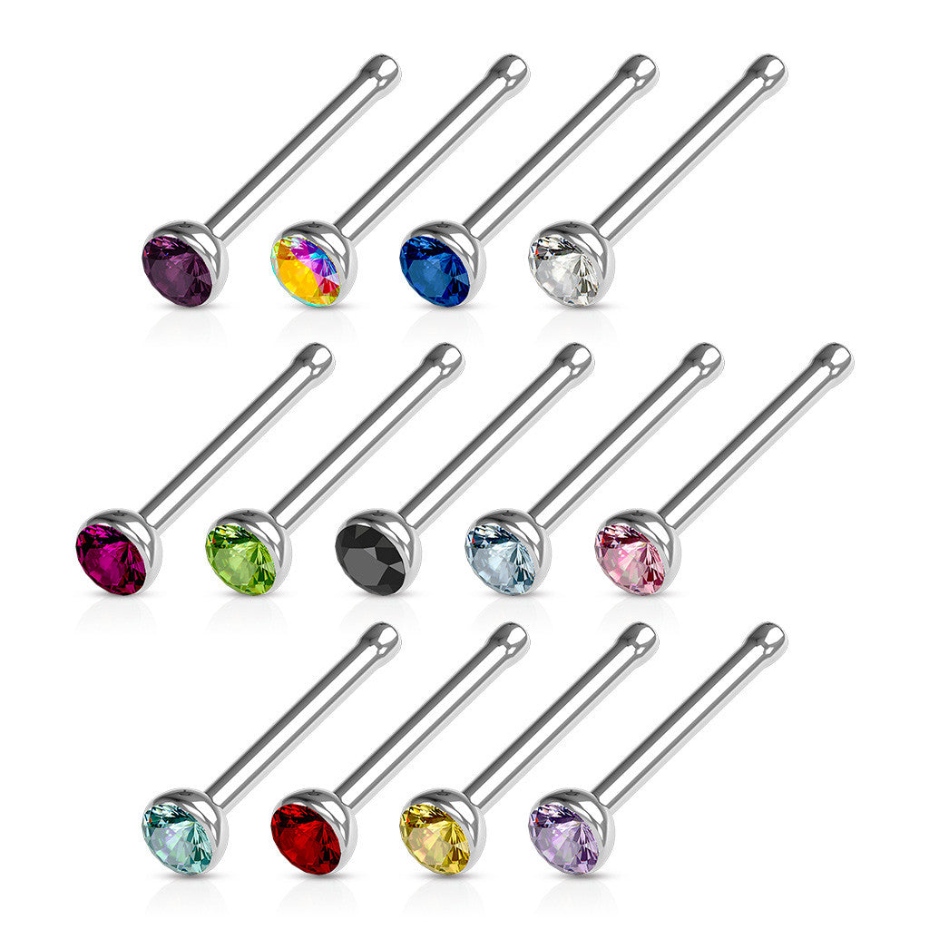 13pcs 20g Gem Nose Studs