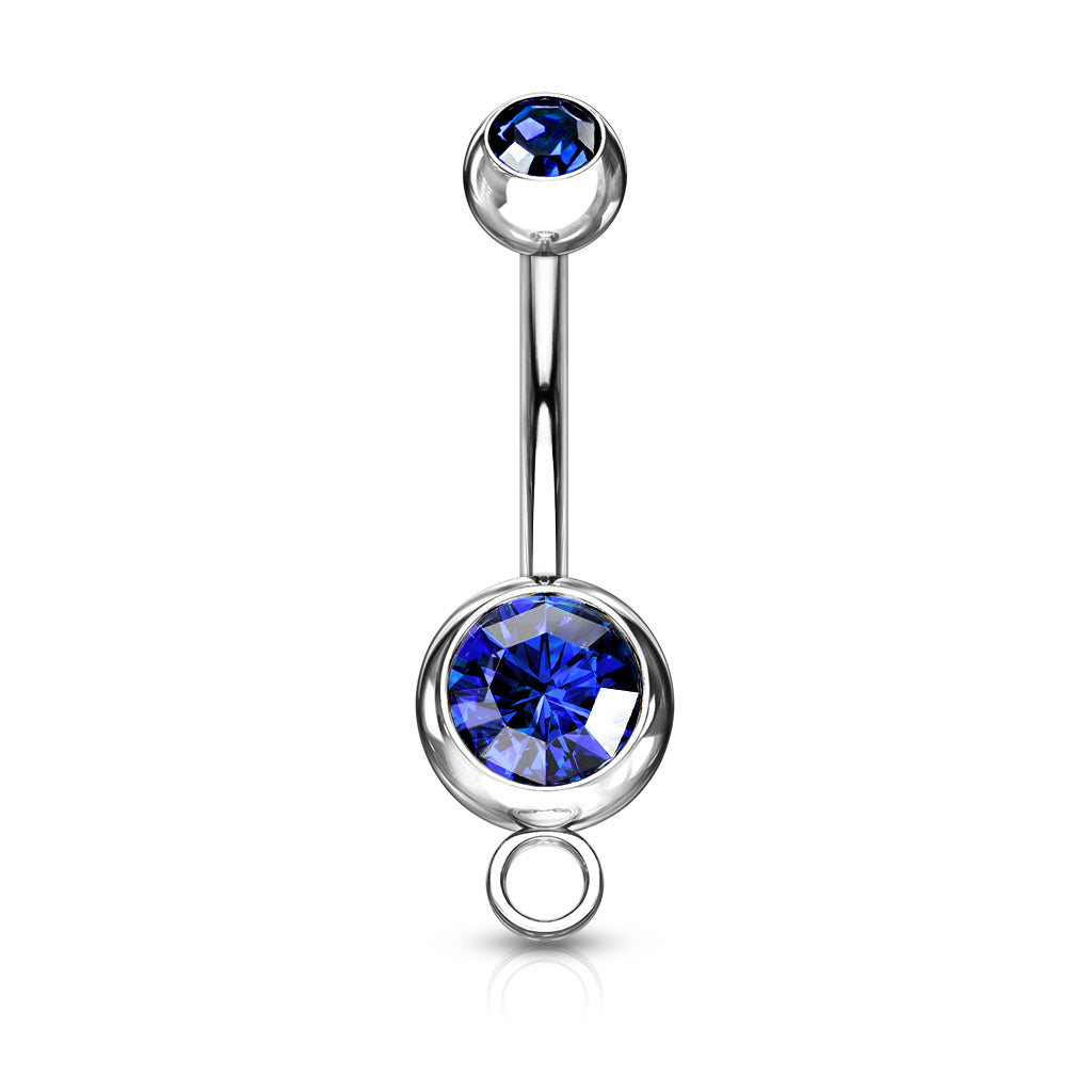 10pc Add-A-Charm Gem Belly Rings 14g Naval Navel 316L Surgical Steel Wholesale