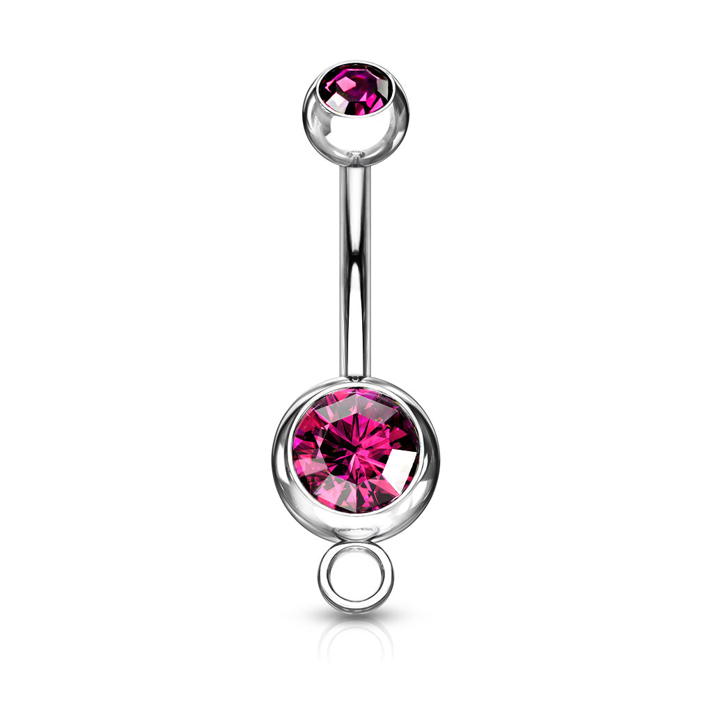10pc Add-A-Charm Gem Belly Rings 14g Naval Navel 316L Surgical Steel Wholesale