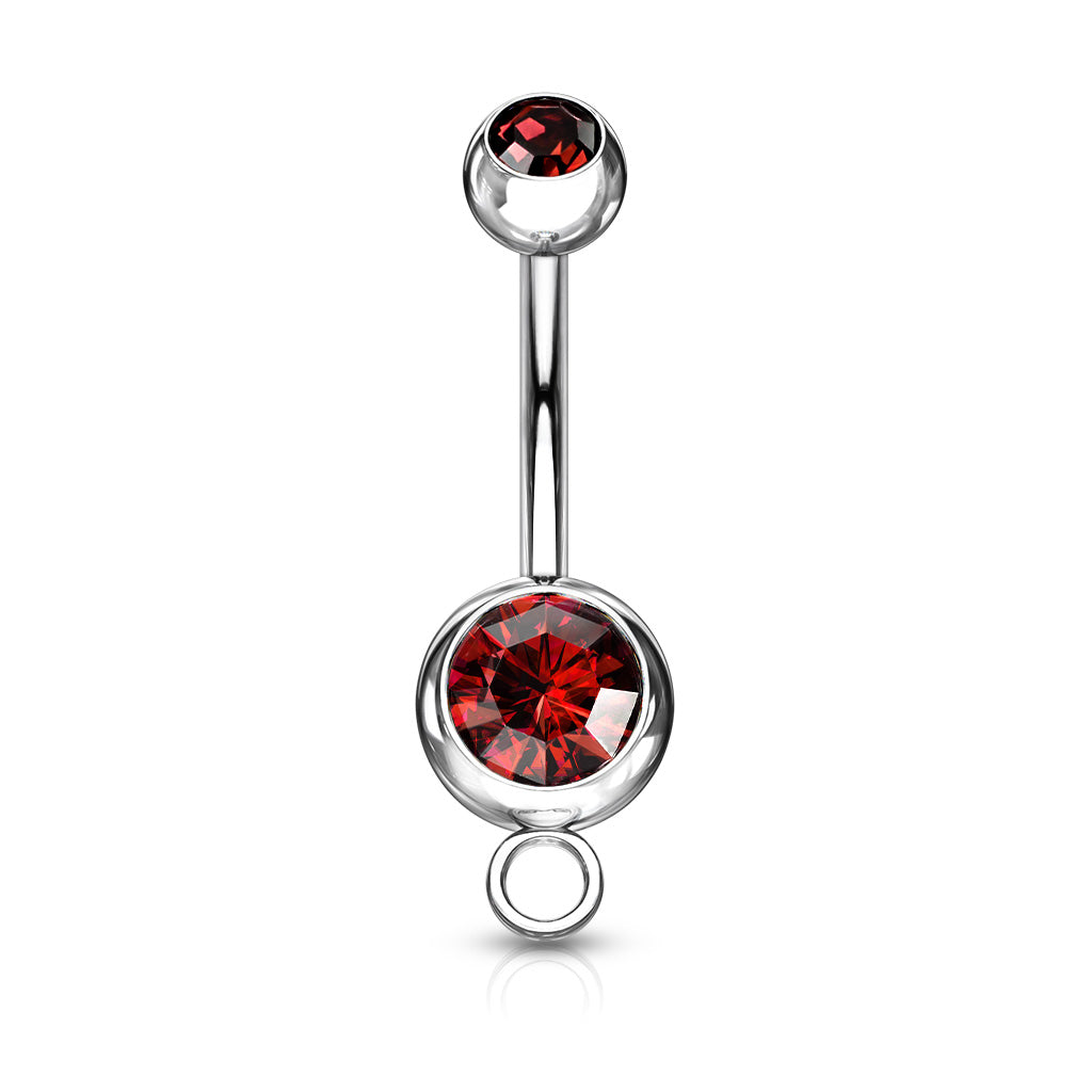 10pc Add-A-Charm Gem Belly Rings 14g Naval Navel 316L Surgical Steel Wholesale