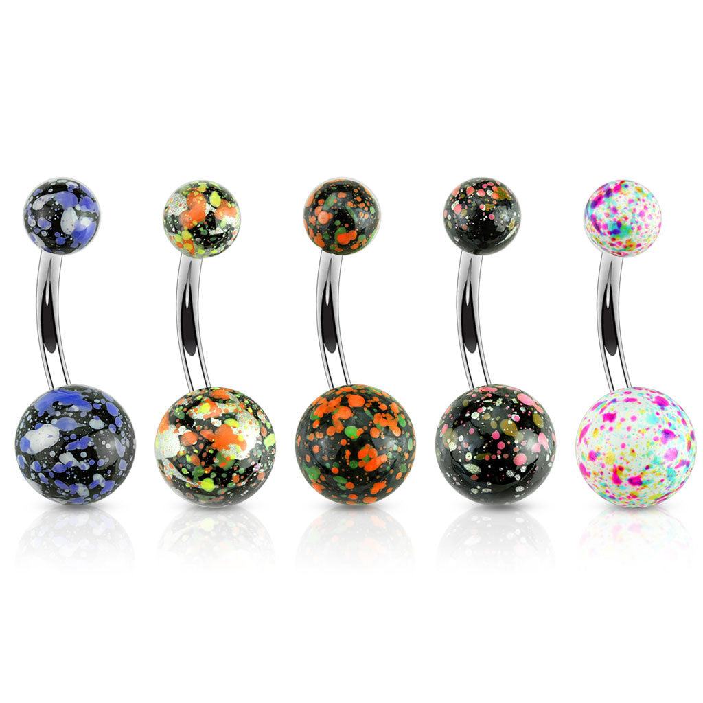 5pcs Splatter Ball Belly Rings