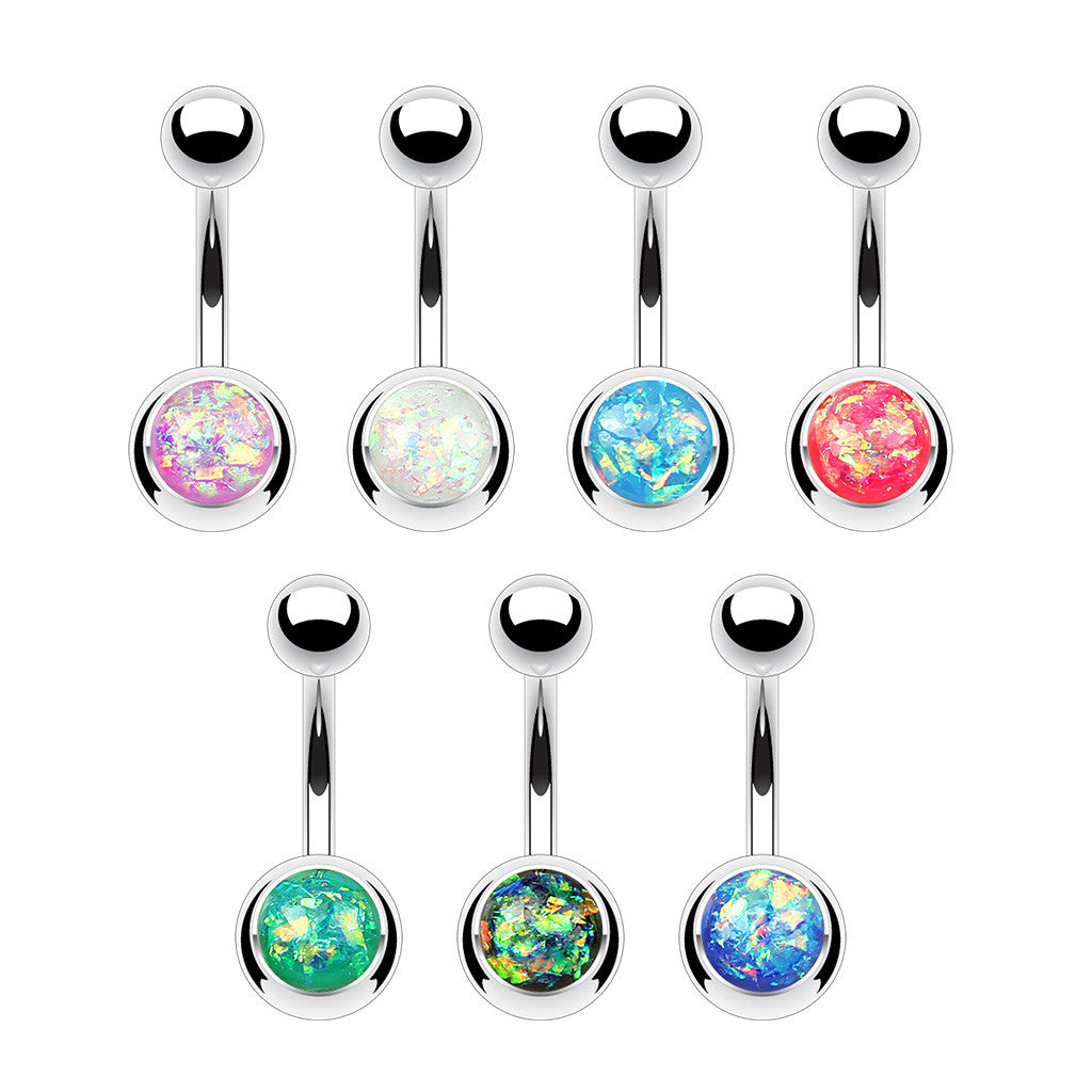 7pcs Opal Glitter Set Belly Rings