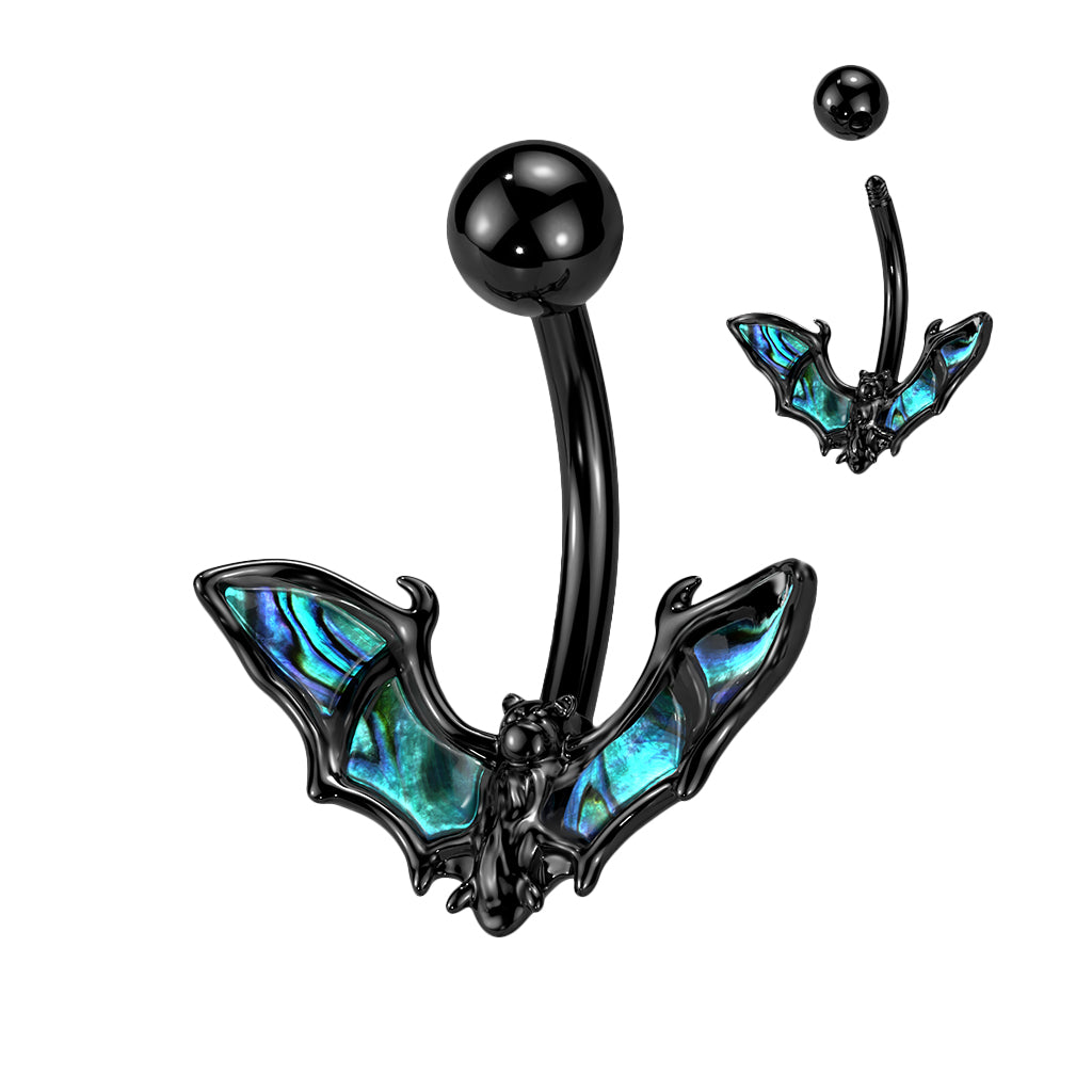 1pc Abalone Shell Bat Belly Ring 14g Navel Naval Piercing Body Jewelry