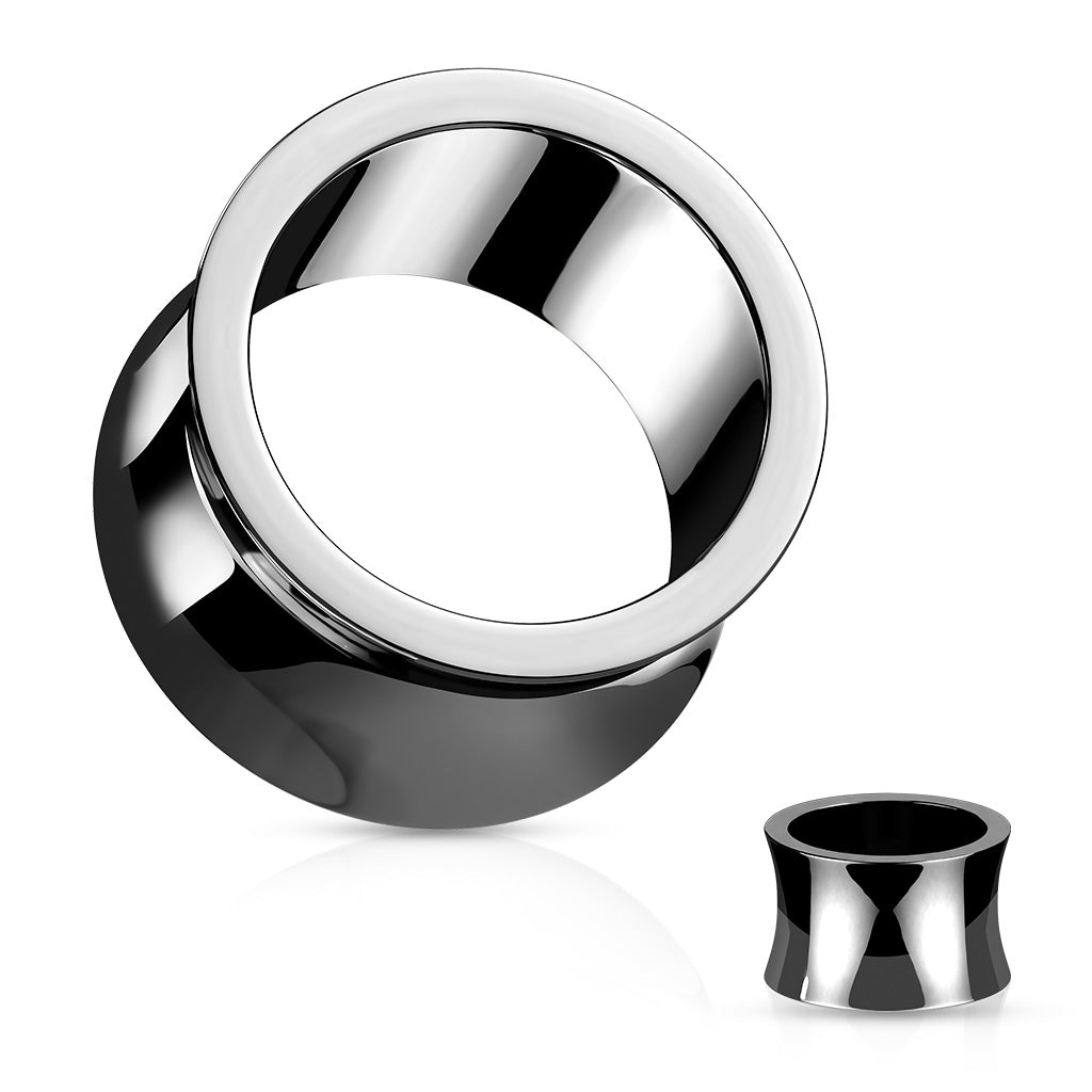 PAIR Thick Steel Saddle Tunnels Double Flare Earlets Body Jewelry