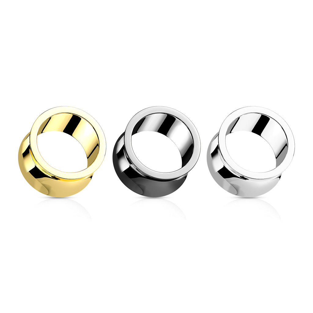 PAIR Thick Steel Saddle Tunnels Double Flare Earlets Body Jewelry