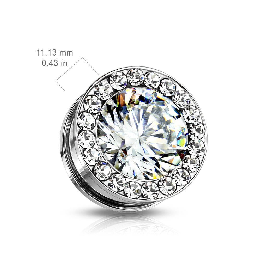 PAIR Multi-Gemmed Rim Bling Steel Screw Fit Plugs