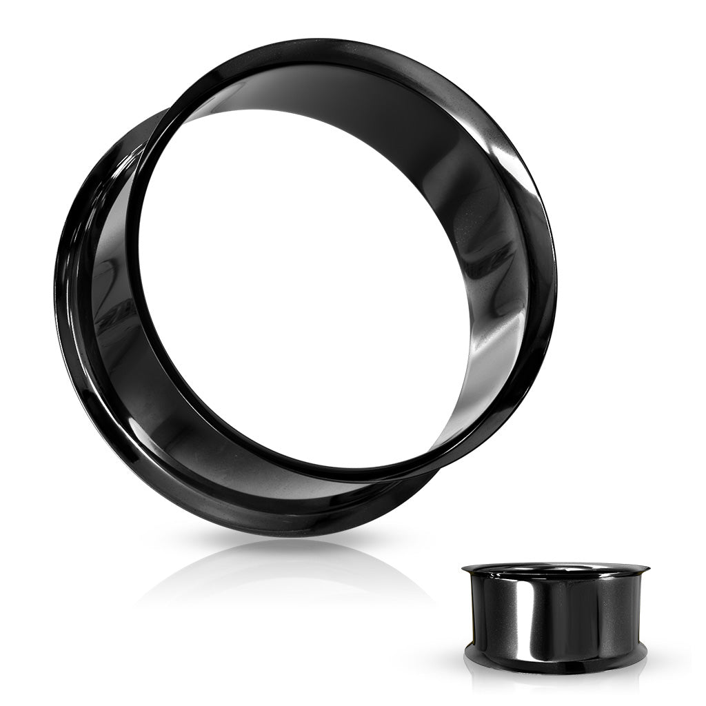 PAIR PVD Plated Double Flare Tunnels - Black, Green, Blue or Purple