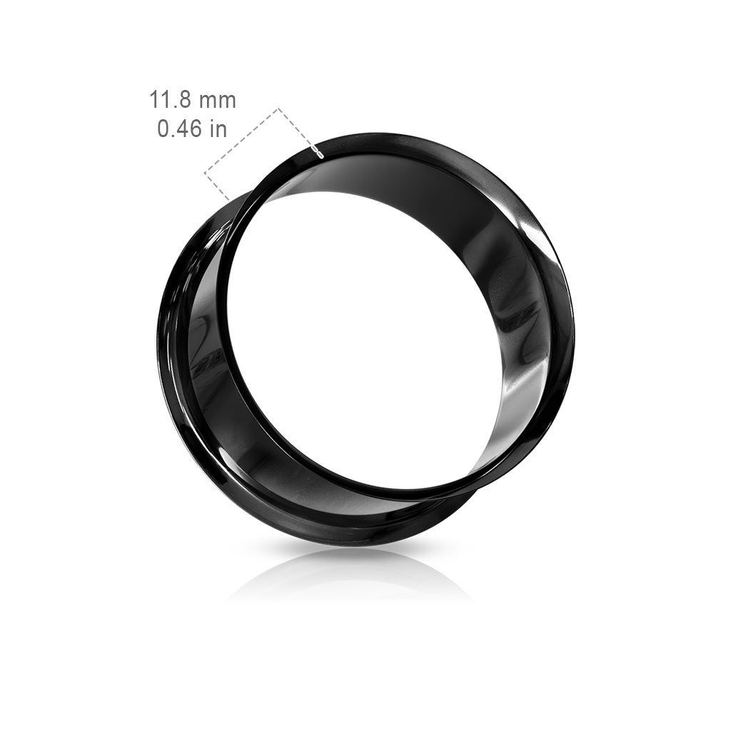 PAIR PVD Plated Double Flare Tunnels - Black, Green, Blue or Purple