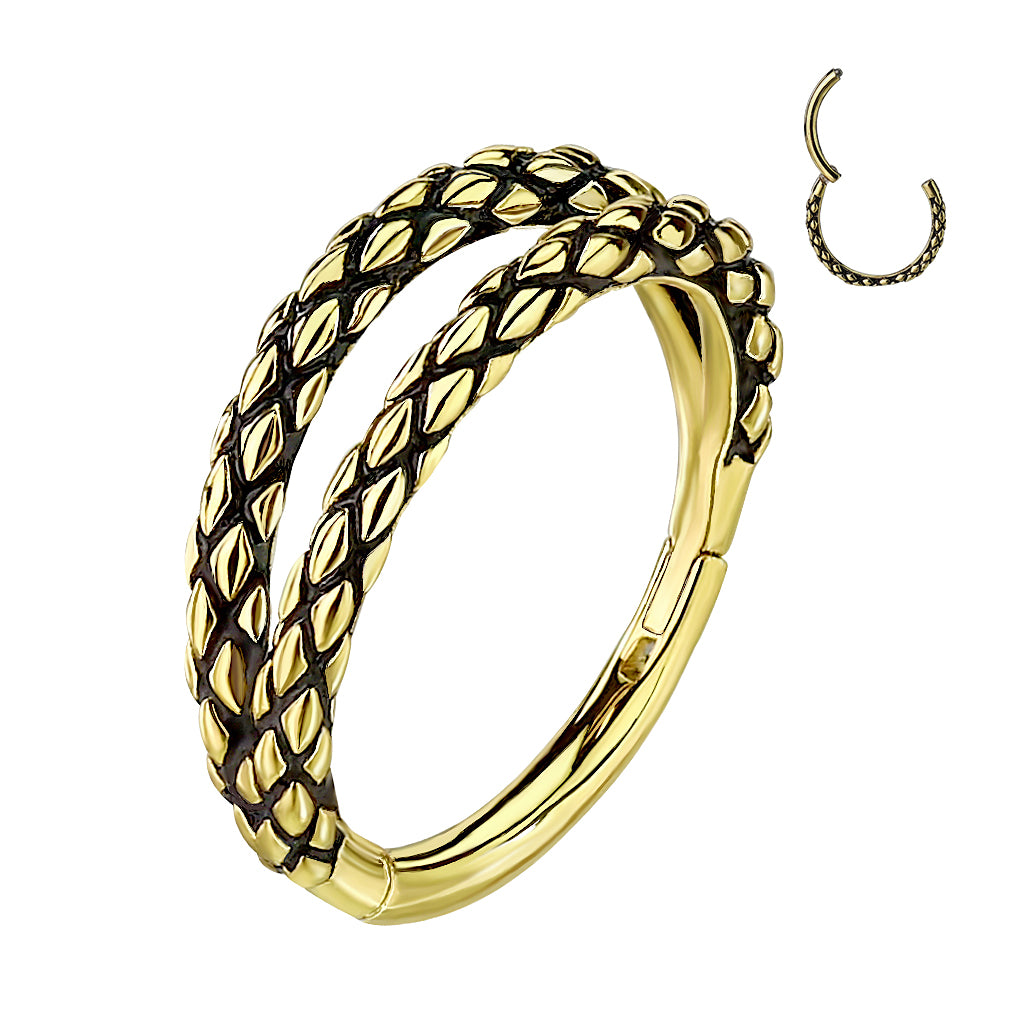 1pc Hinged Segment Ring Septum Clicker Snake Skin Helix Daith Orbital Hoop