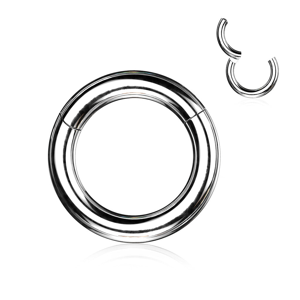1pc Large Gauge Hinged Segment Ring Easy & Secure Clicker 316L Surgical Steel