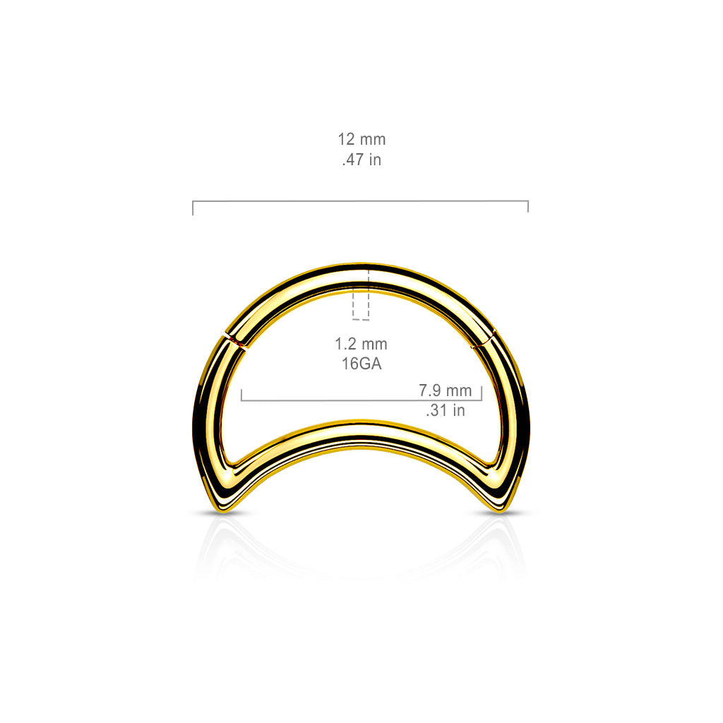 1pc Crescent Moon Hinged Segment Ring Surgical Steel Septum Hoop Helix Daith