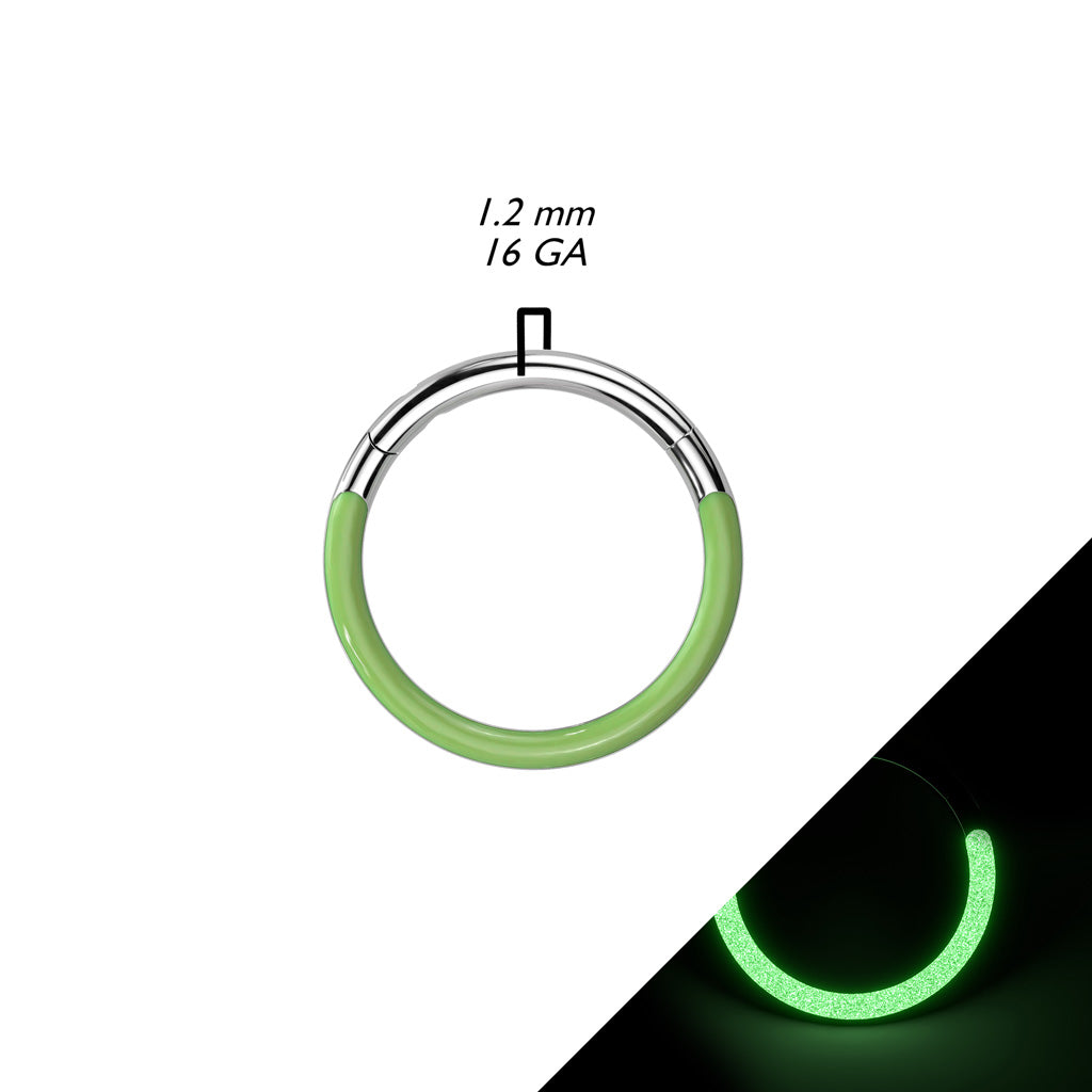 1pc Hinged Segment Ring Glow in the Dark Front Septum Hoop Pride Helix Daith 16g