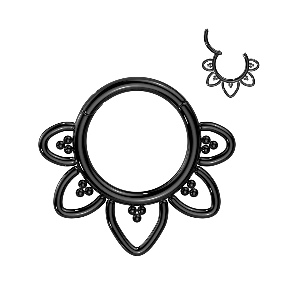 1pc Solid Titanium Filigree Hearts Hinged Segment Ring Helix Cartilage Clicker