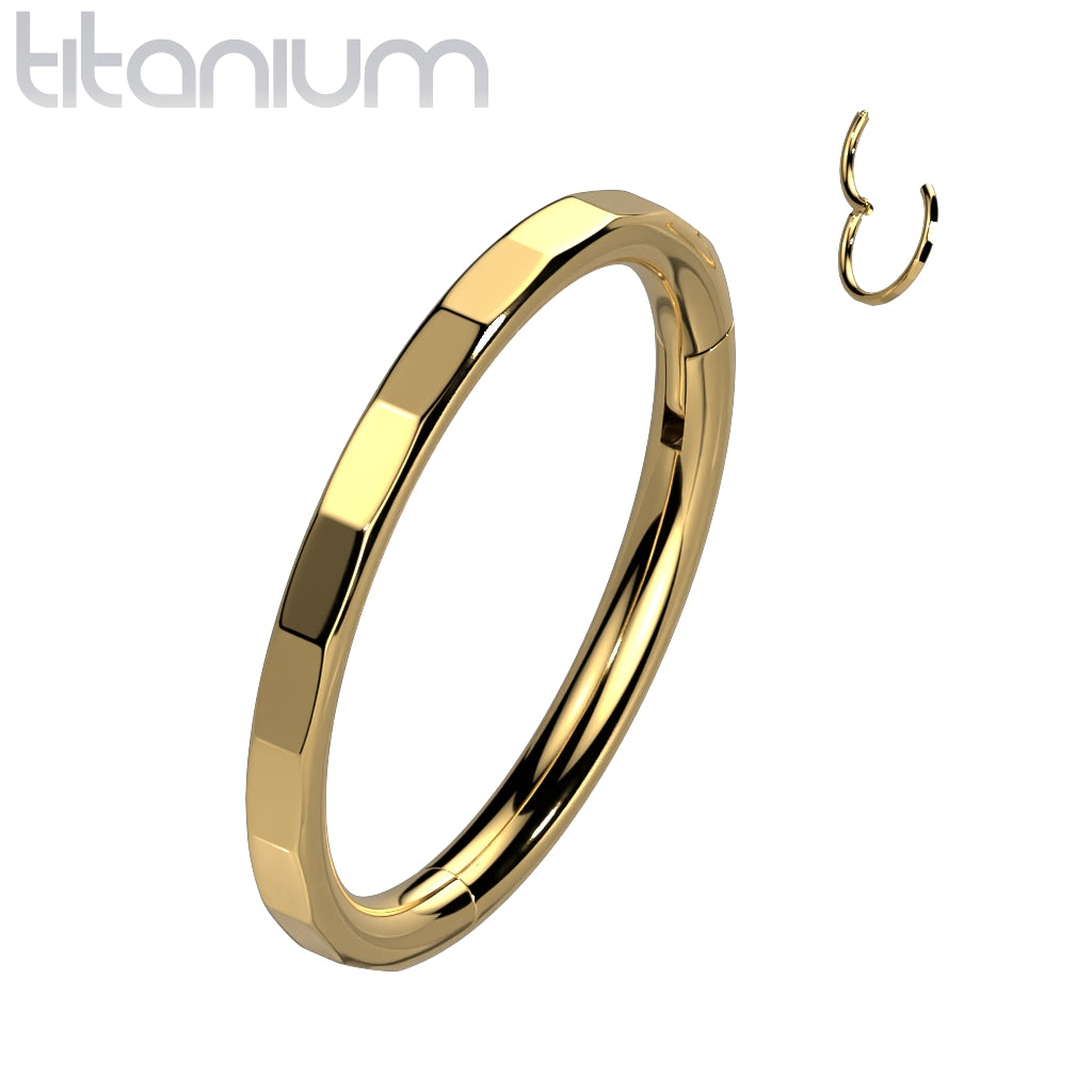 1pc Facets Hinged Segment Ring Septum Clicker Helix PVD Implant Grade Titanium