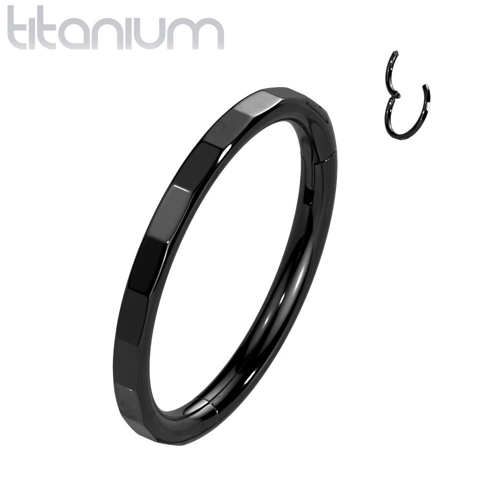 1pc Facets Hinged Segment Ring Septum Clicker Helix PVD Implant Grade Titanium