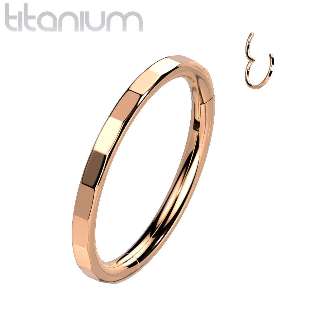 1pc Facets Hinged Segment Ring Septum Clicker Helix PVD Implant Grade Titanium
