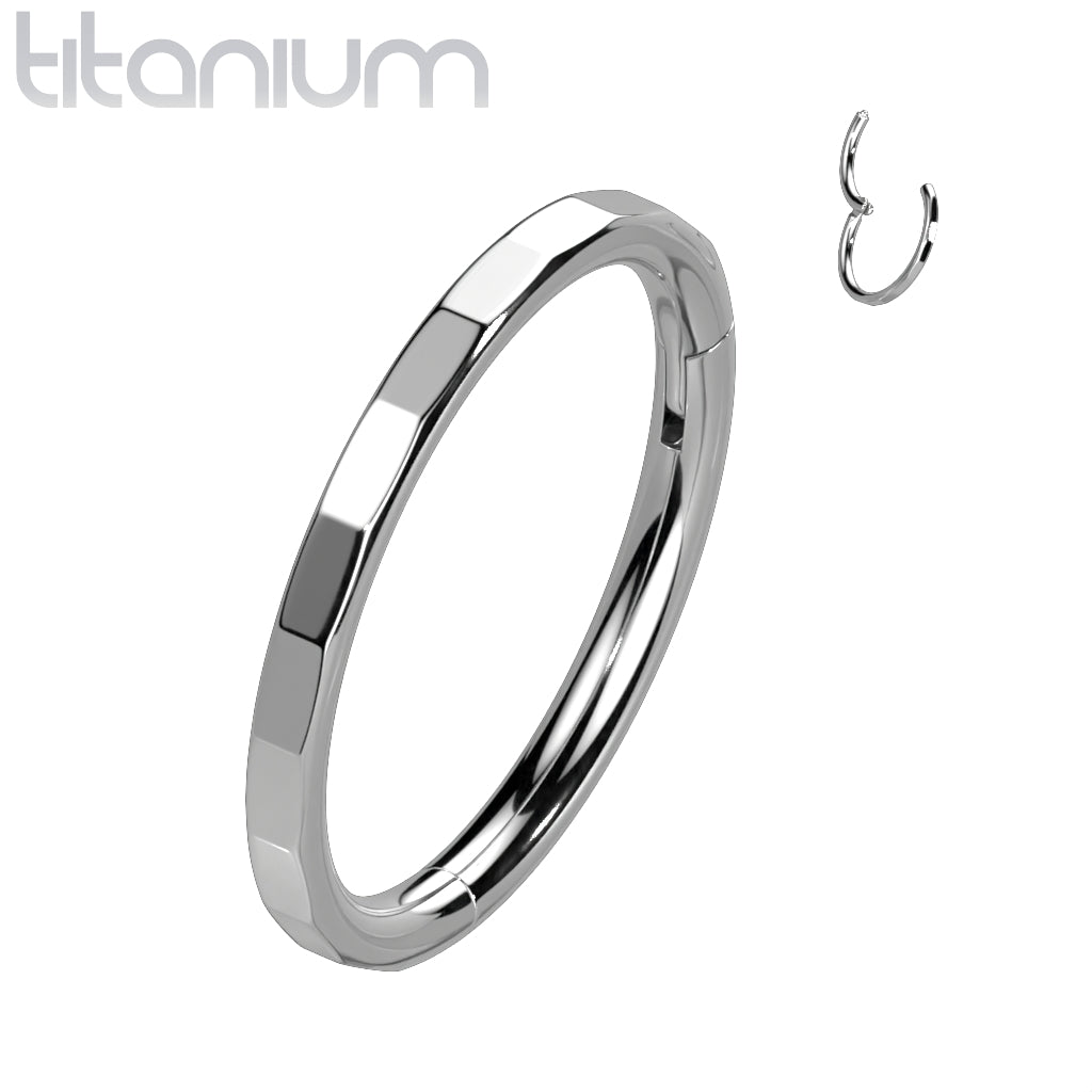 1pc Facets Hinged Segment Ring Septum Clicker Helix PVD Implant Grade Titanium