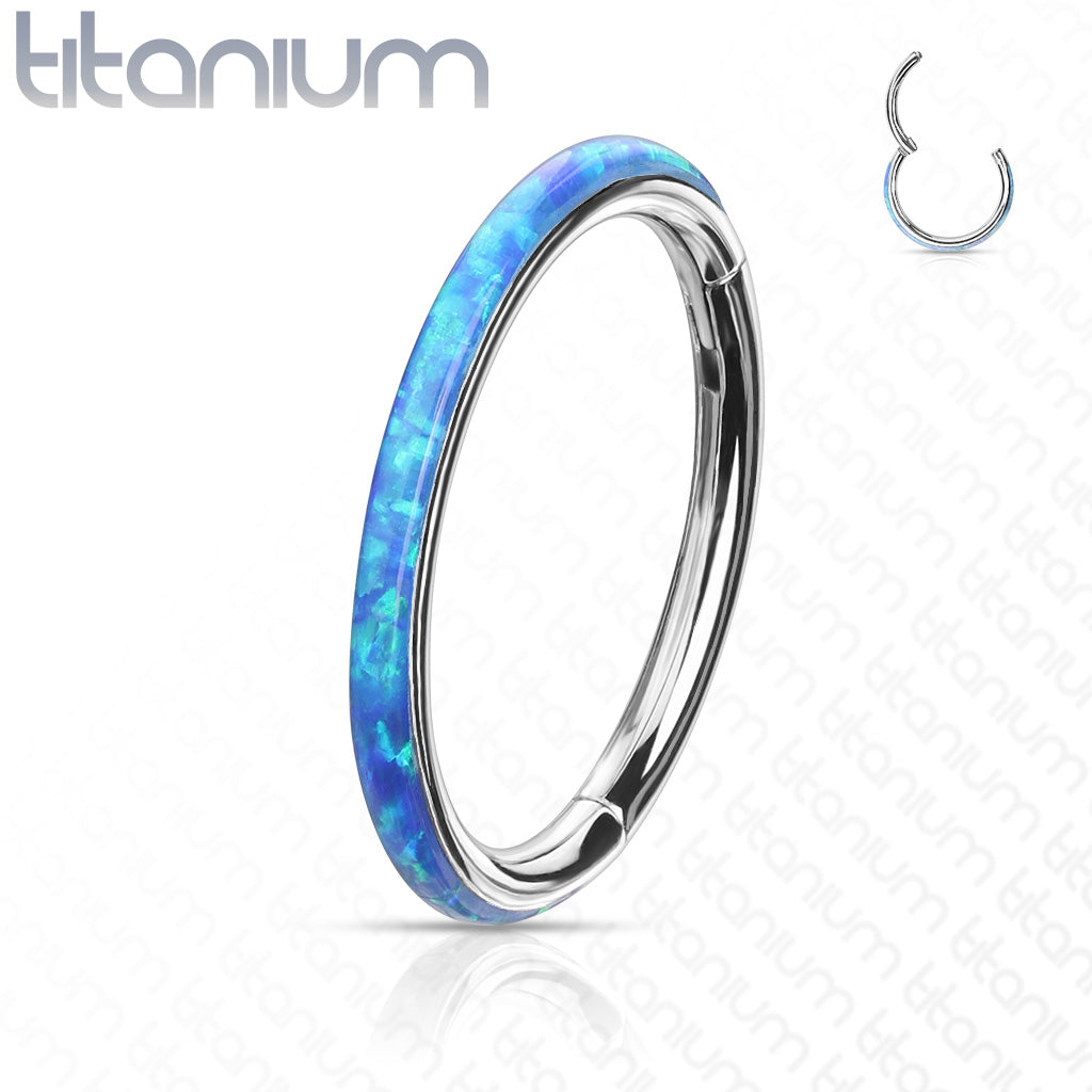 1pc Implant Grade Titanium Opal Outer Edge Hinged Segment Ring Septum Clicker