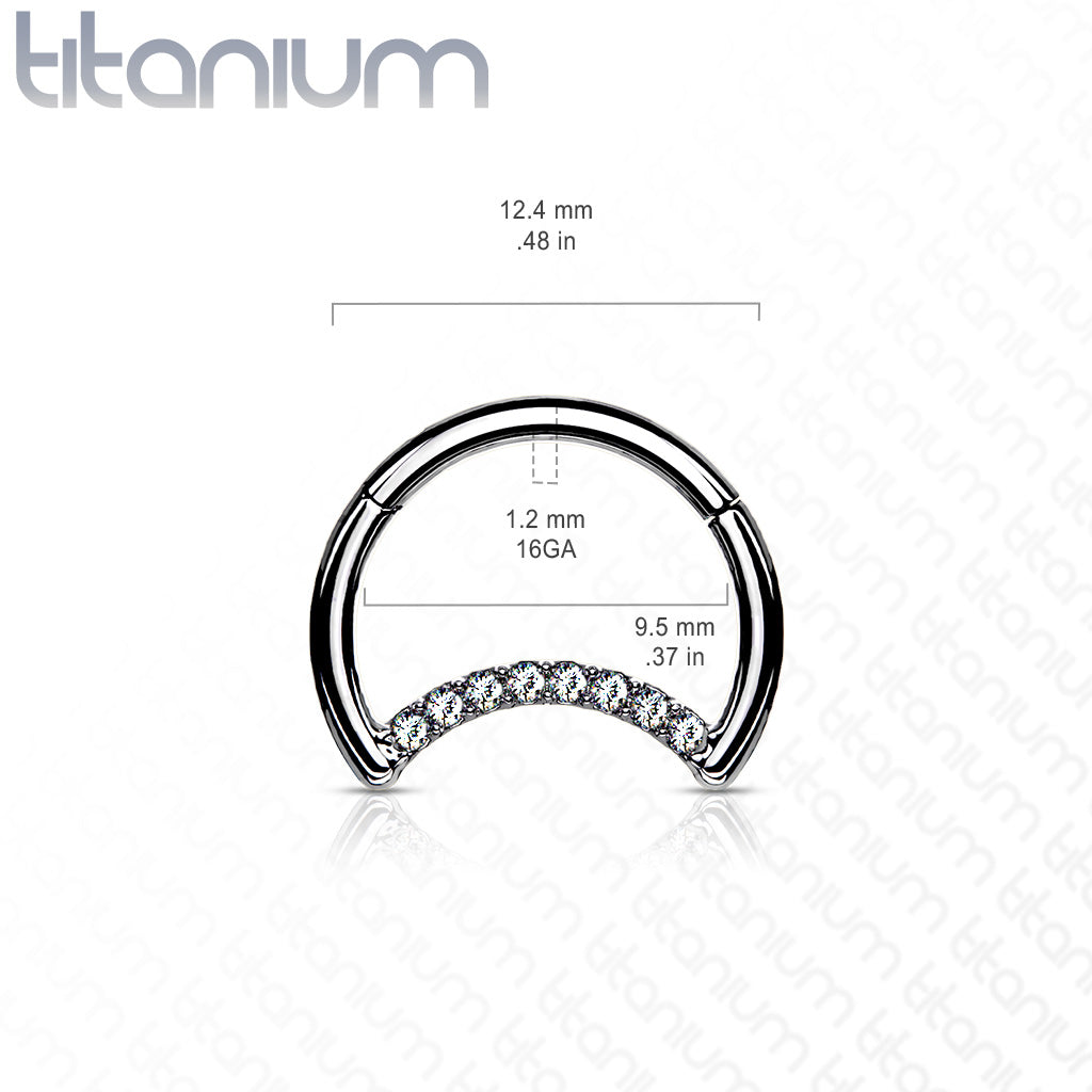 1pc Crescent Moon Hinged Segment Ring Solid Titanium Septum Hoop Helix Daith