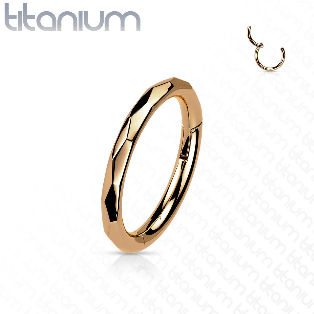 1pc Faceted Hinged Segment Ring Septum Clicker Helix PVD Implant Grade Titanium