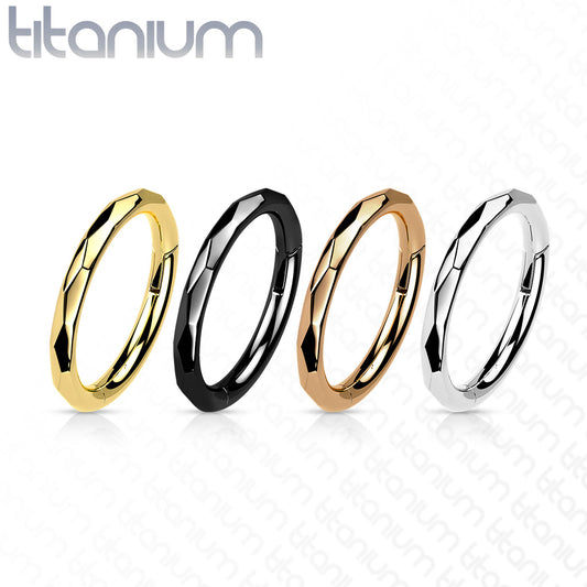 1pc Faceted Hinged Segment Ring Septum Clicker Helix PVD Implant Grade Titanium