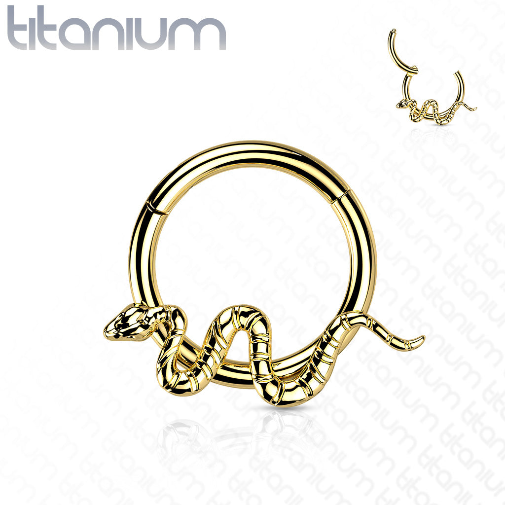 1pc Snake Hinged Segment Ring Septum Hoop Helix Daith Implant Grade 23 Titanium