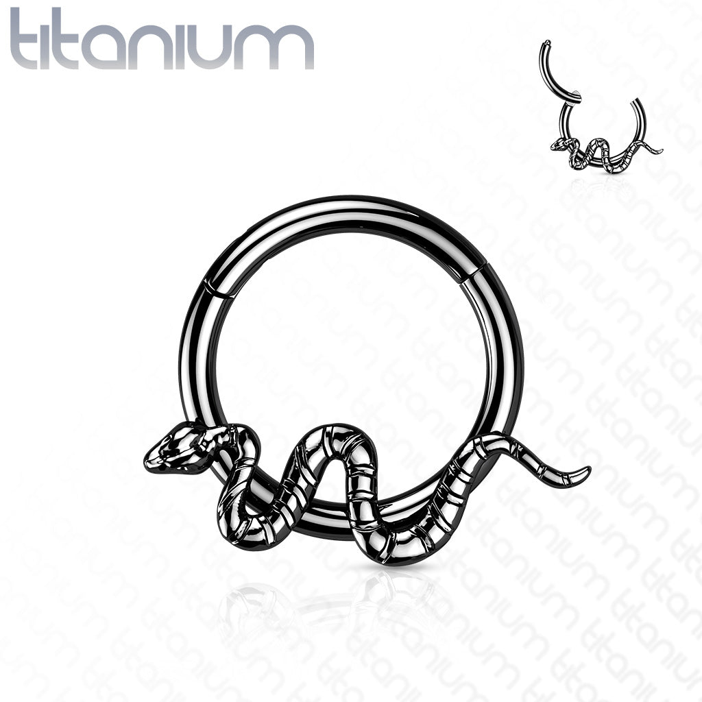 1pc Snake Hinged Segment Ring Septum Hoop Helix Daith Implant Grade 23 Titanium