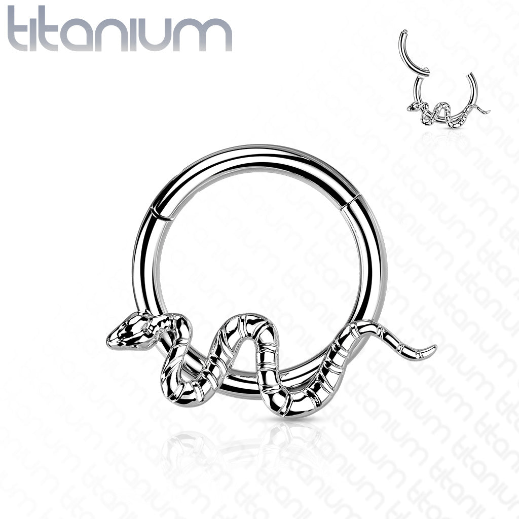 1pc Snake Hinged Segment Ring Septum Hoop Helix Daith Implant Grade 23 Titanium