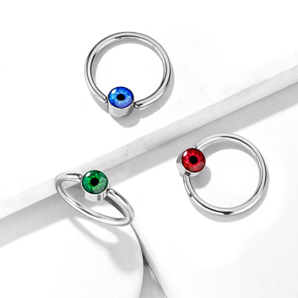 1pc Eyeball Flat Cylinder Surgical Steel Captive Bead / Cartilage / Nipple Ring