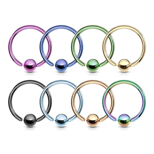 7 Pair Set Fixed Ball Captive Bead Rings