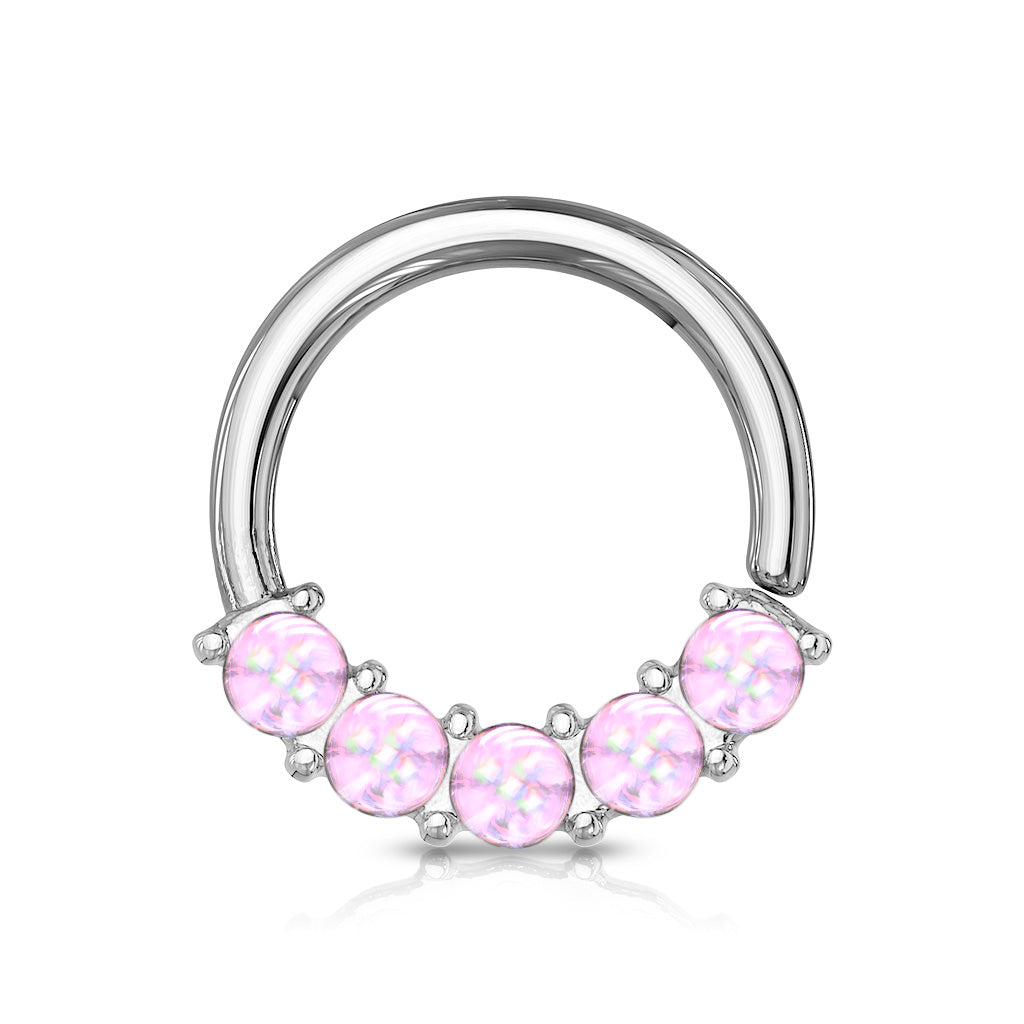 1pc Bendable 5 Illuminating Stone Hoop Septum Ring Cartilage Daith Helix Tragus