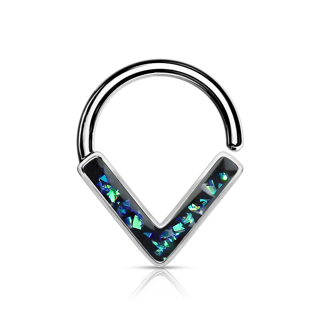 1pc Chevron Opal Glitter Bendable Ring Nose Septum Cartilage Helix Daith Tragus