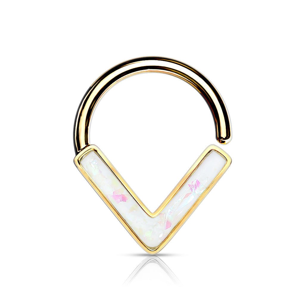 1pc Chevron Opal Glitter Bendable Ring Nose Septum Cartilage Helix Daith Tragus