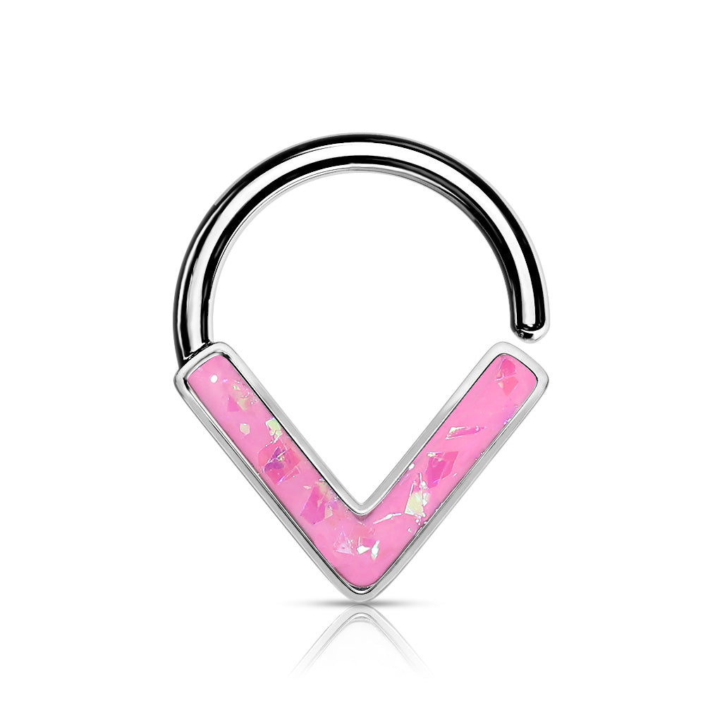1pc Chevron Opal Glitter Bendable Ring Nose Septum Cartilage Helix Daith Tragus