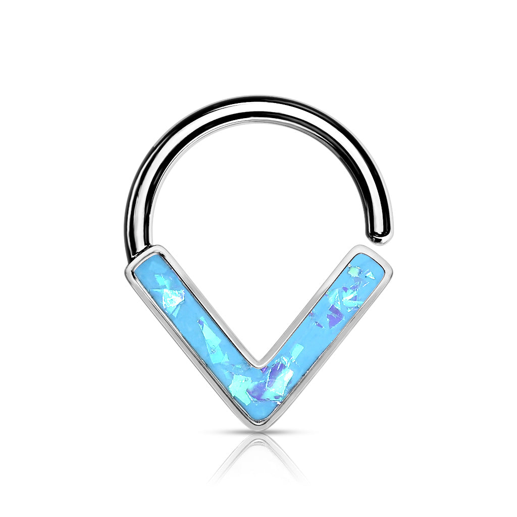 1pc Chevron Opal Glitter Bendable Ring Nose Septum Cartilage Helix Daith Tragus