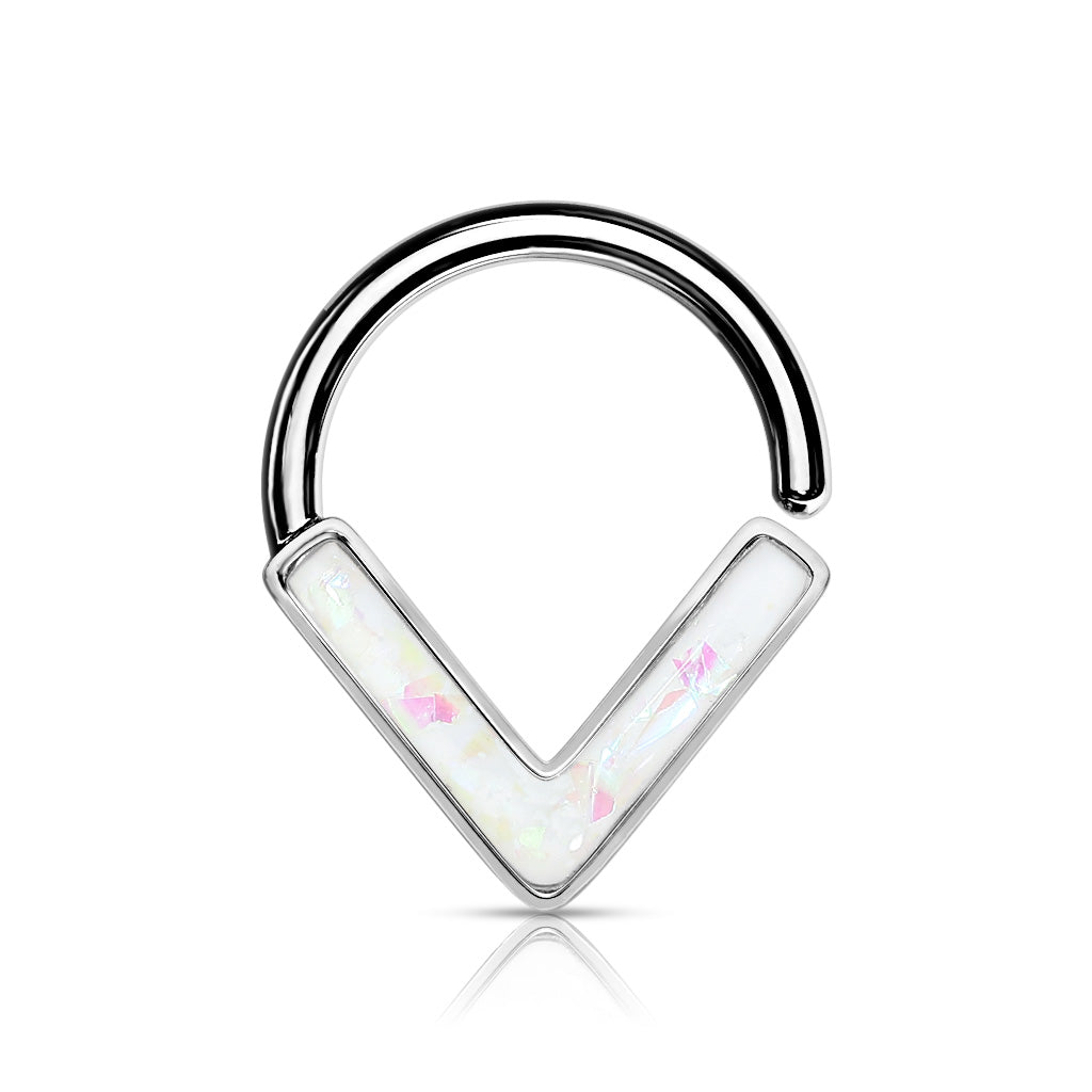 1pc Chevron Opal Glitter Bendable Ring Nose Septum Cartilage Helix Daith Tragus