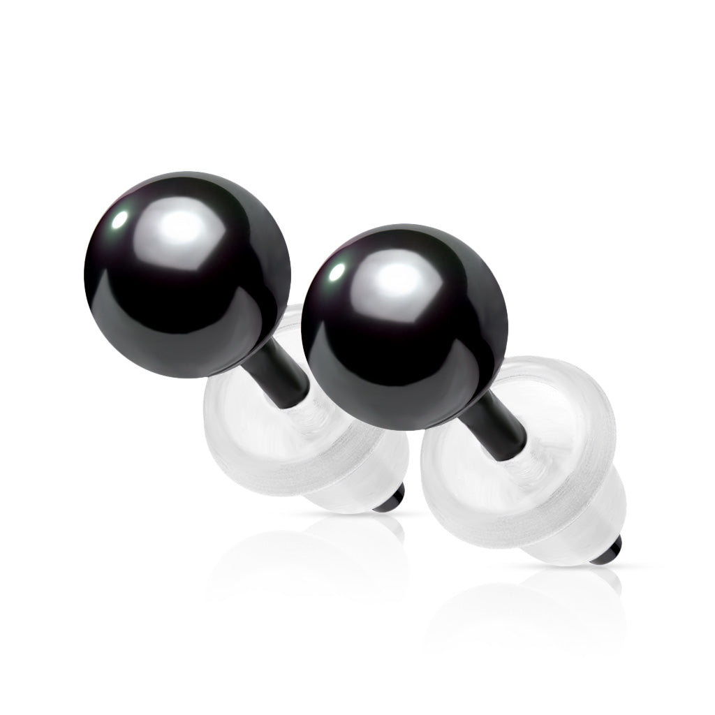 PAIR of All Ceramic Ball Stud Earrings