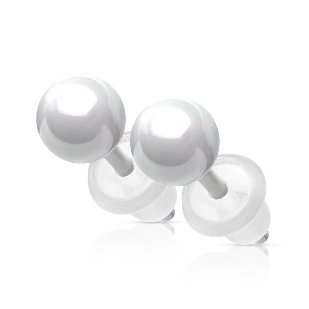 PAIR of All Ceramic Ball Stud Earrings