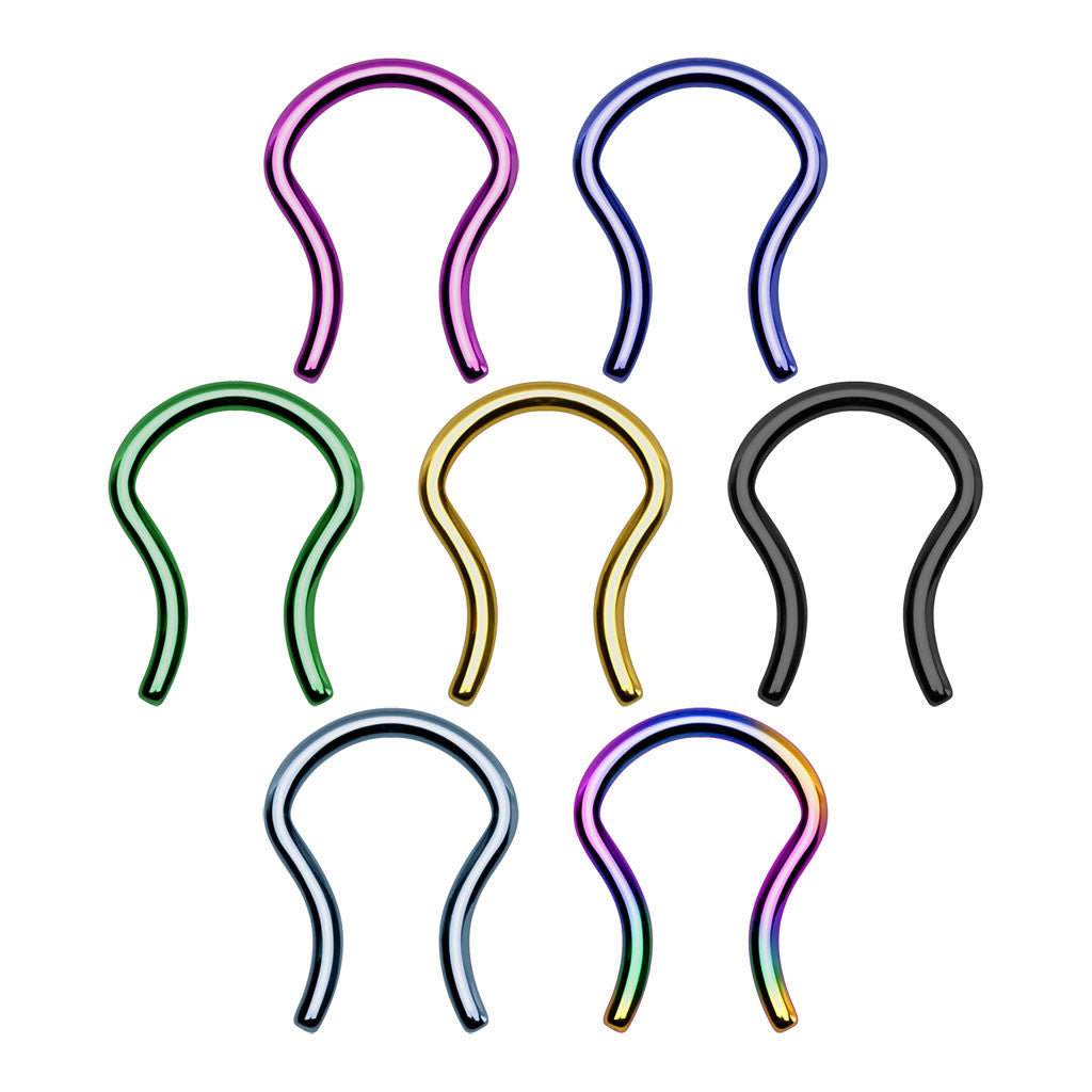 7pcs Titanium IP Septum Rings Retainers