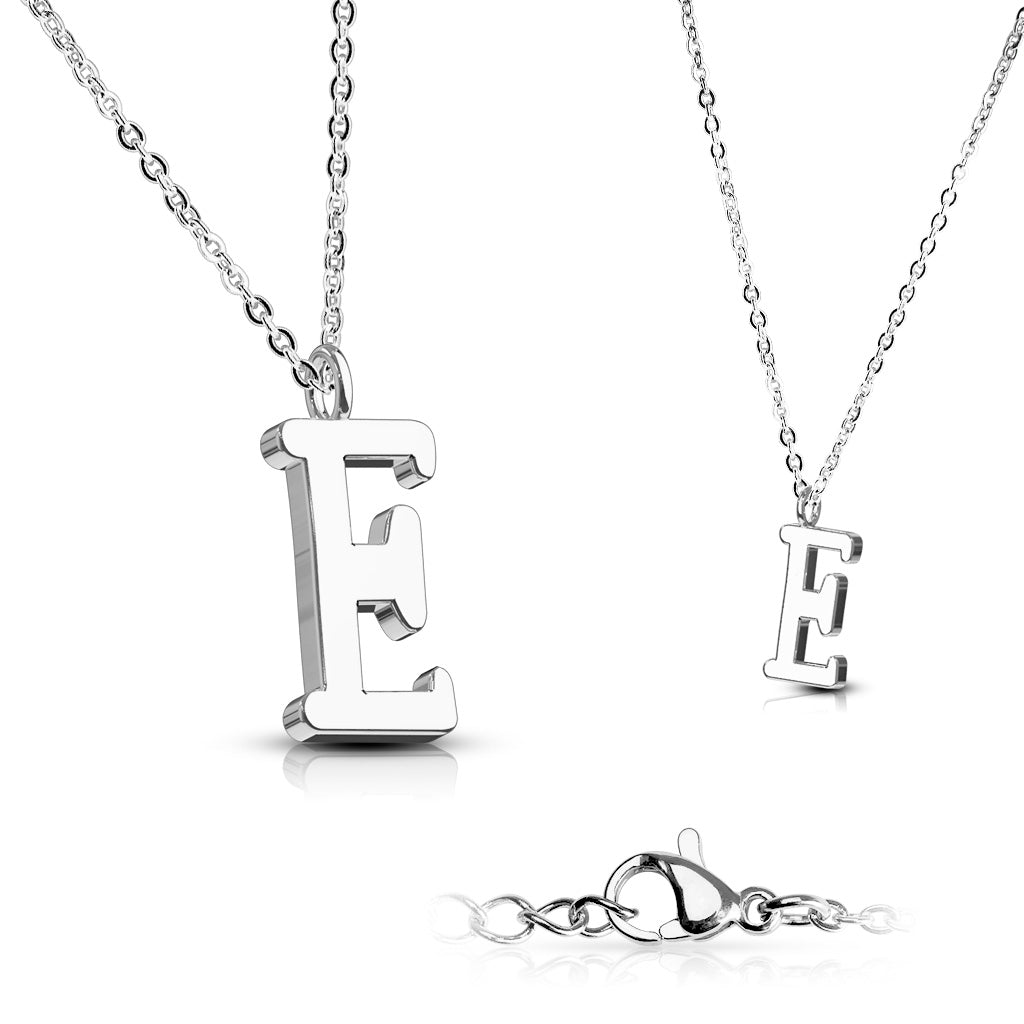 Alphabet Initial Necklace w/ 316L Stainless Steel Pendant