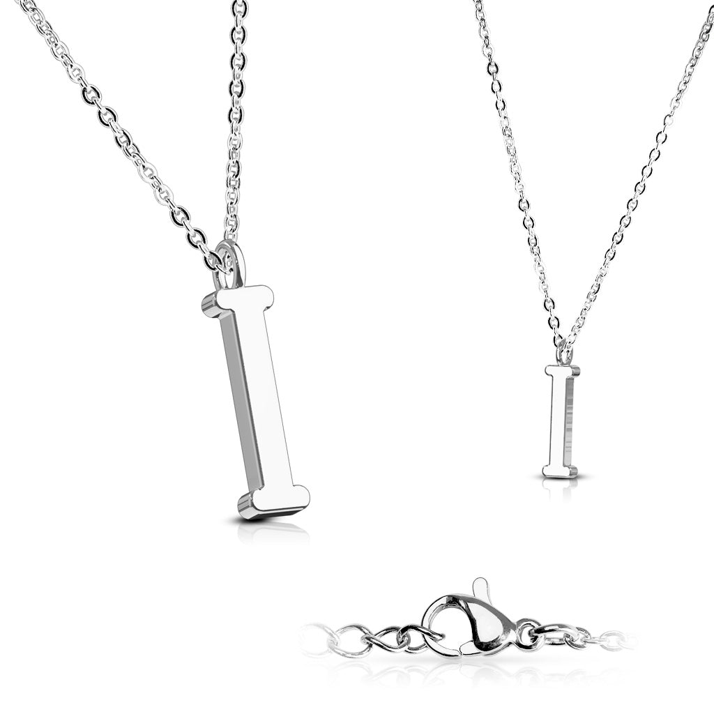 Alphabet Initial Necklace w/ 316L Stainless Steel Pendant