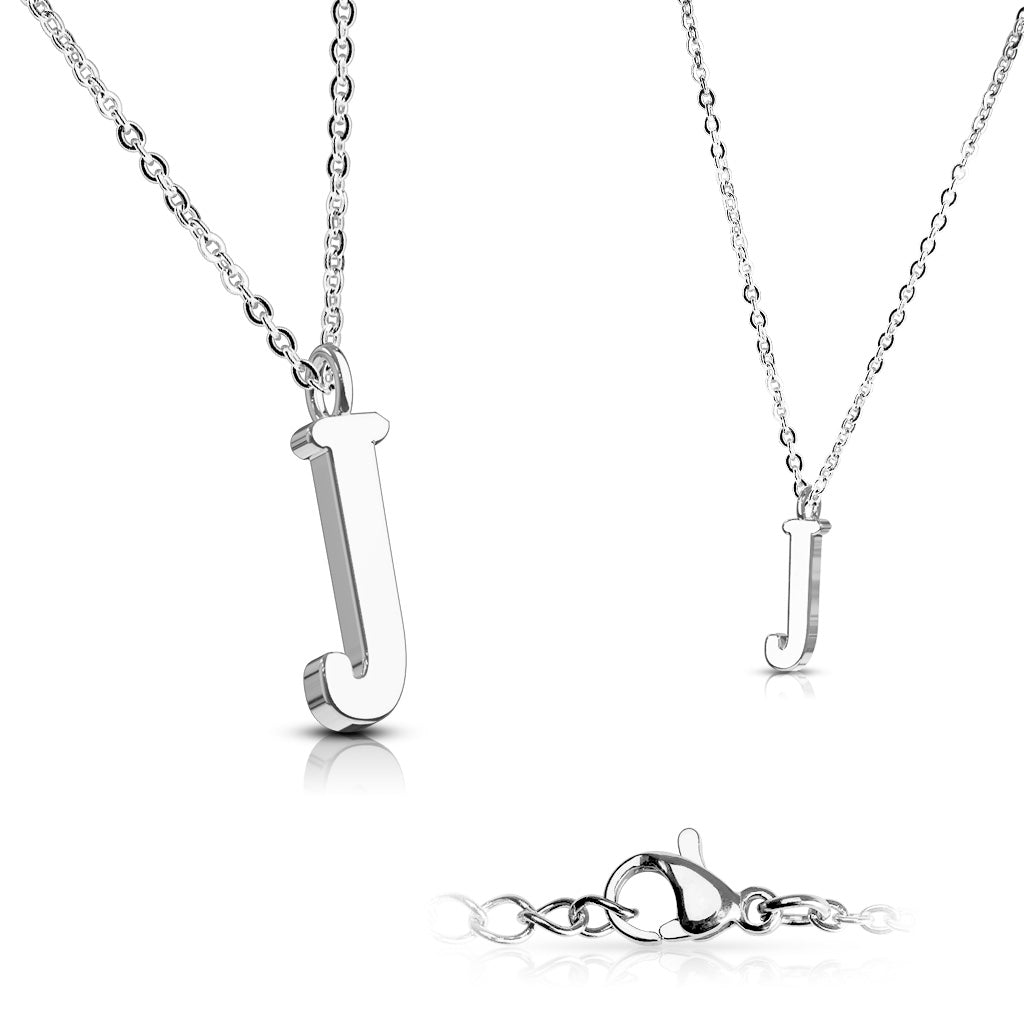 Alphabet Initial Necklace w/ 316L Stainless Steel Pendant