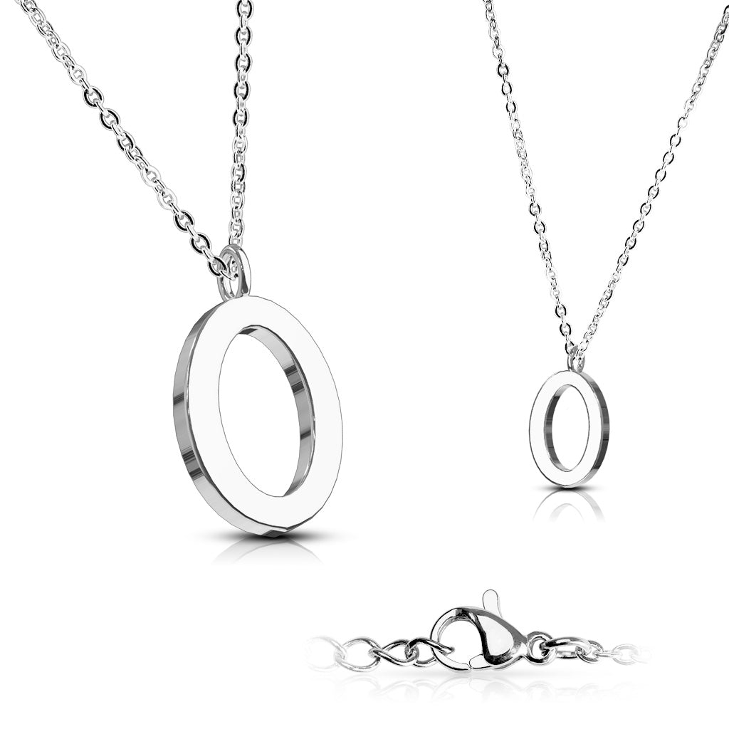 Alphabet Initial Necklace w/ 316L Stainless Steel Pendant